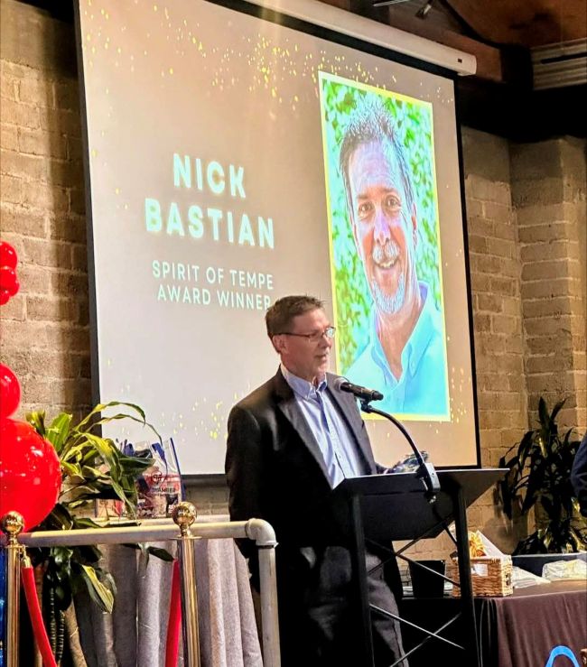 Spirit of Tempe Award winner Nick Bastian